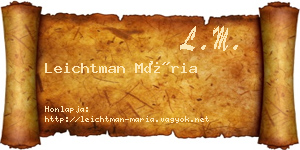 Leichtman Mária névjegykártya