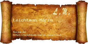 Leichtman Mária névjegykártya