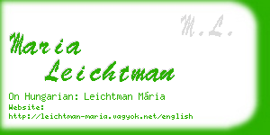 maria leichtman business card